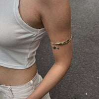 Thumbnail for Classic Gold Silver Plated Hammered Arm Cuff - ArtGalleryZen