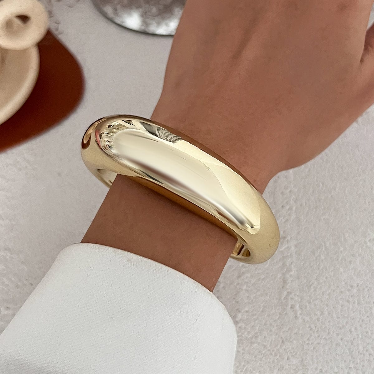 Classic Gold Silver Plated Open Bangle Bracelet - ArtGalleryZen