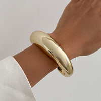 Thumbnail for Classic Gold Silver Plated Open Bangle Bracelet - ArtGalleryZen