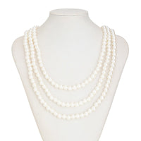 Thumbnail for Classic Layered Pearl Long Chain Necklace - ArtGalleryZen