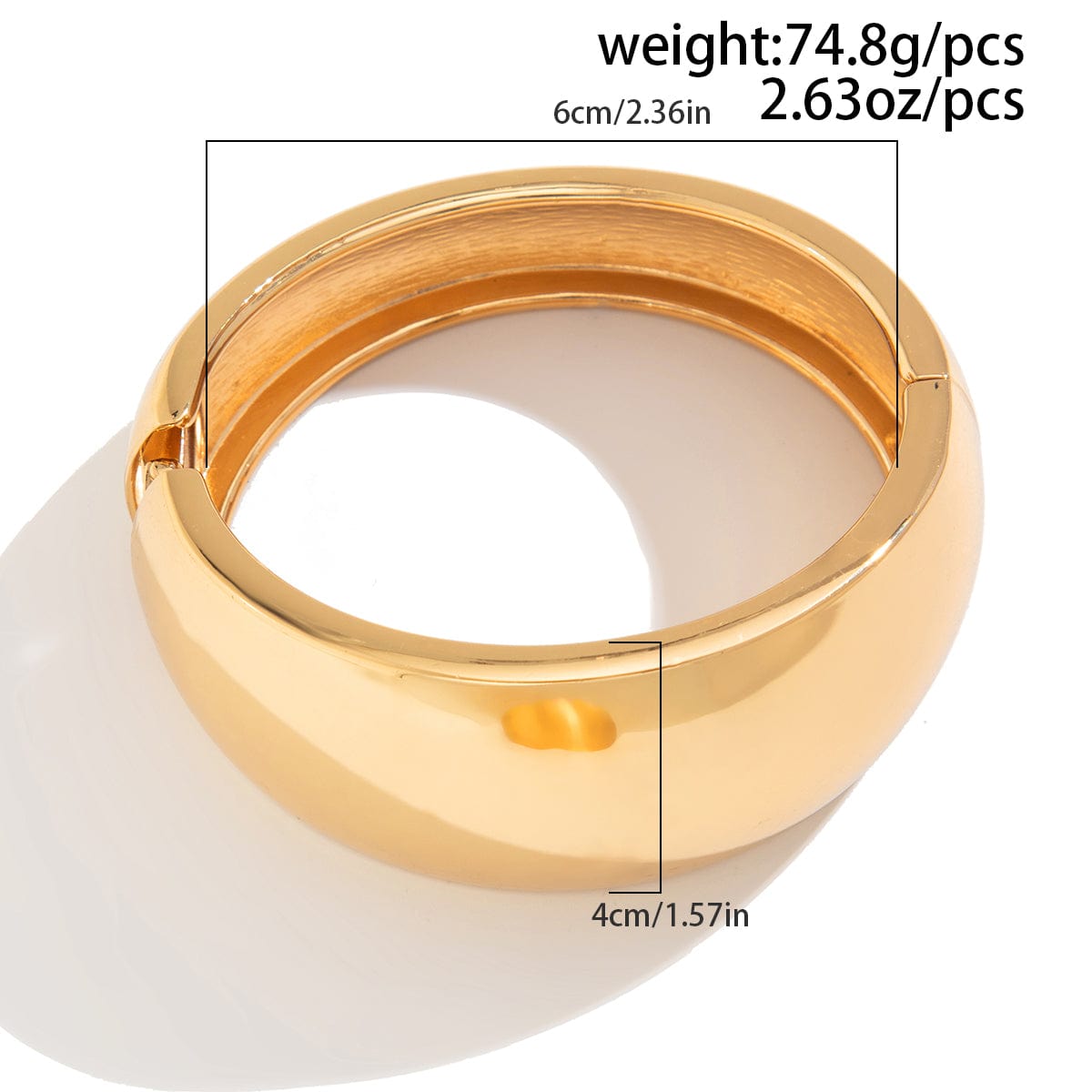 Classic Metallic Chunky Wide Cuff Bangle Bracelet - ArtGalleryZen