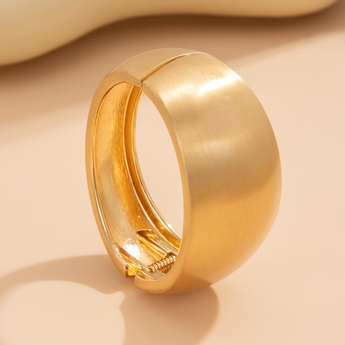 Classic Metallic Chunky Wide Cuff Bangle Bracelet - ArtGalleryZen