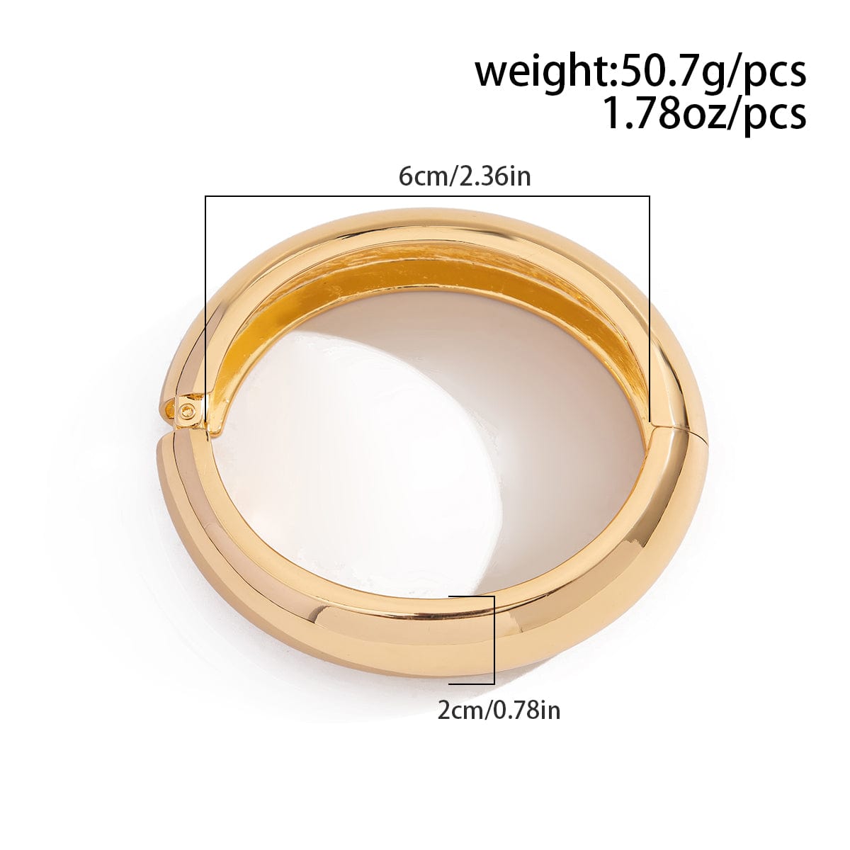 Classic Minimalist Gold Silver Tone Glossy Bangle Bracelet - ArtGalleryZen