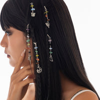 Thumbnail for Colorful 5pcs Crystal Stone Elf Moon Star Dragonfly Charm Hair Braids Ring Set - ArtGalleryZen