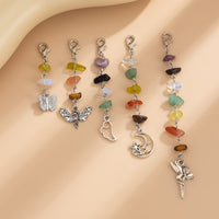 Thumbnail for Colorful 5pcs Crystal Stone Elf Moon Star Dragonfly Charm Hair Braids Ring Set - ArtGalleryZen
