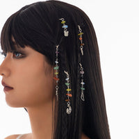 Thumbnail for Colorful 5pcs Crystal Stone Elf Moon Star Dragonfly Charm Hair Braids Ring Set - ArtGalleryZen