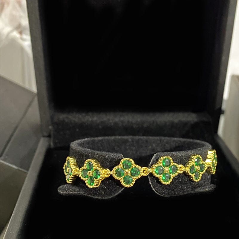 Colorful Crystal Clover Bracelet - ArtGalleryZen