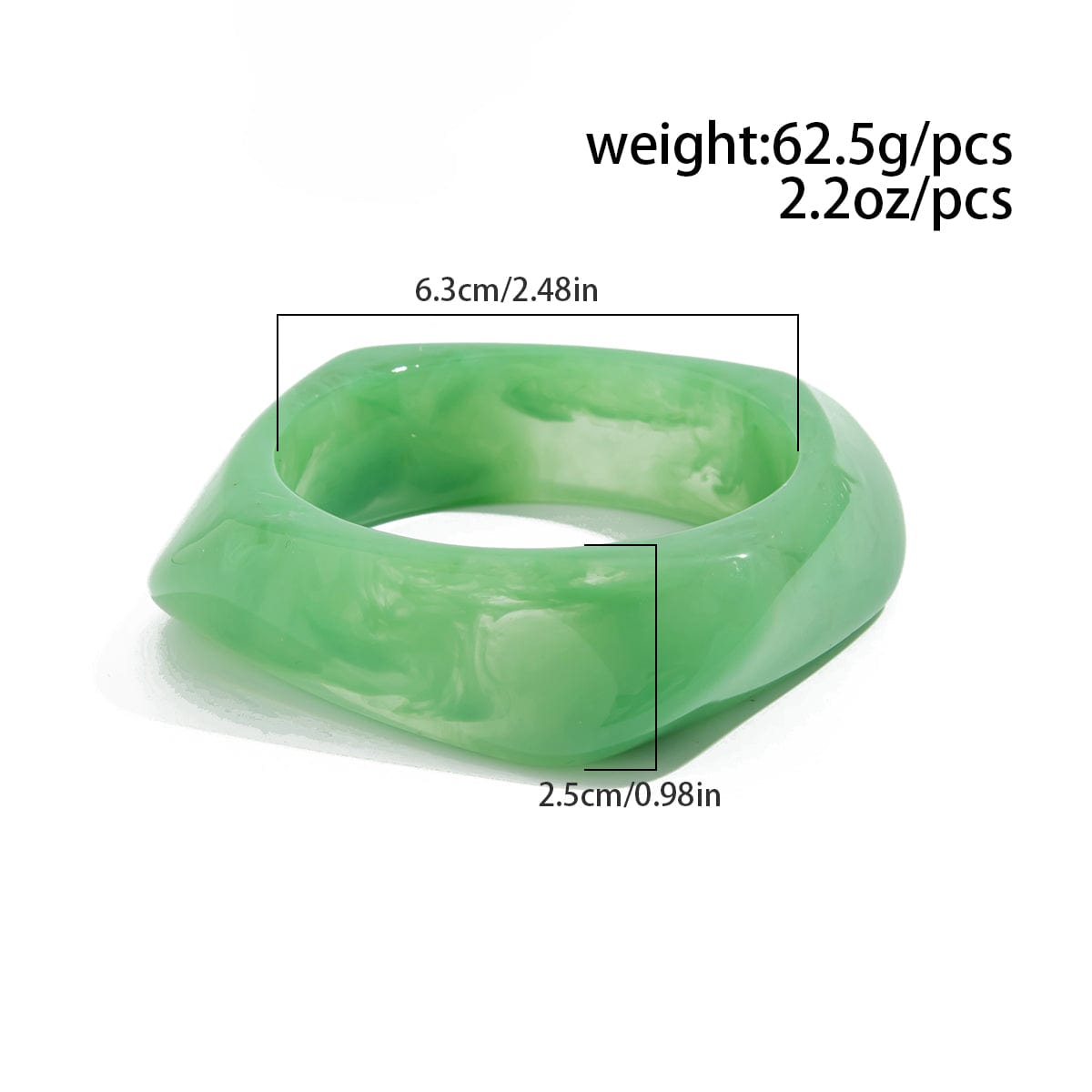 Colorful Irregular Resin Bangle Bracelet - ArtGalleryZen