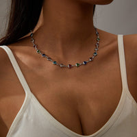Thumbnail for Colorful Zirconia Heart Chain Necklace - ArtGalleryZen