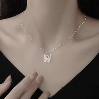 Thumbnail for Crystal Bowknot Cat Pendant Necklace - ArtGalleryZen