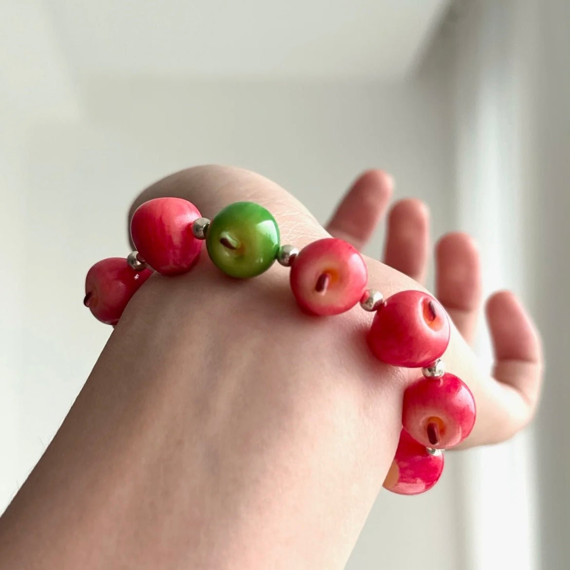 Cute Apple Beaded Bracelet - ArtGalleryZen