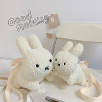 Thumbnail for Cute Black White Plush Rabbit Crossbody Bag - ArtGalleryZen