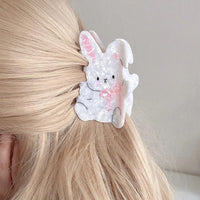 Thumbnail for Cute Bowknot Rabbit Acetate Acrylic Hair Claw Hair Clip - ArtGalleryZen