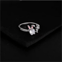 Thumbnail for Cute Crystal Carrot Rabbit Ring - ArtGalleryZen