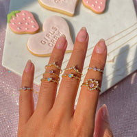 Thumbnail for Cute Cubic Zirconia Heart Ring - ArtGalleryZen