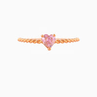 Thumbnail for Cute Cubic Zirconia Heart Ring - ArtGalleryZen