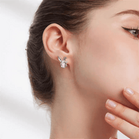 Thumbnail for Cute CZ Inlaid Opal Heart Rabbit Earrings - ArtGalleryZen