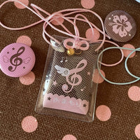 Thumbnail for Cute Embroidery Musical Note Angel Wing Lucky Amulet Keychain - ArtGalleryZen