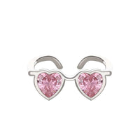 Thumbnail for Cute Heart Shape Sunglasses Crystal Love Ring - ArtGalleryZen