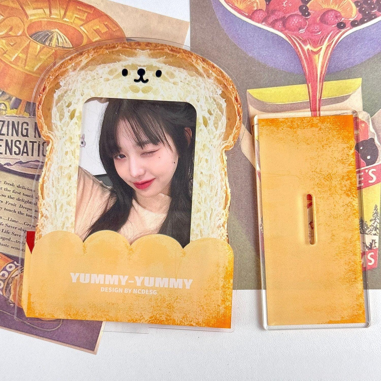 Cute Little Bread Kpop Acrylic Photocard Holder - ArtGalleryZen