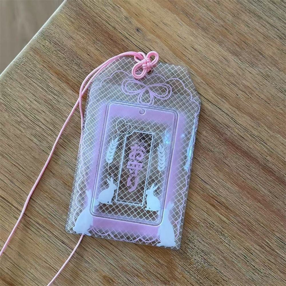 Cute Lucky Clover Bunny Amulet Kpop Keychain Photocard Holder - ArtGalleryZen