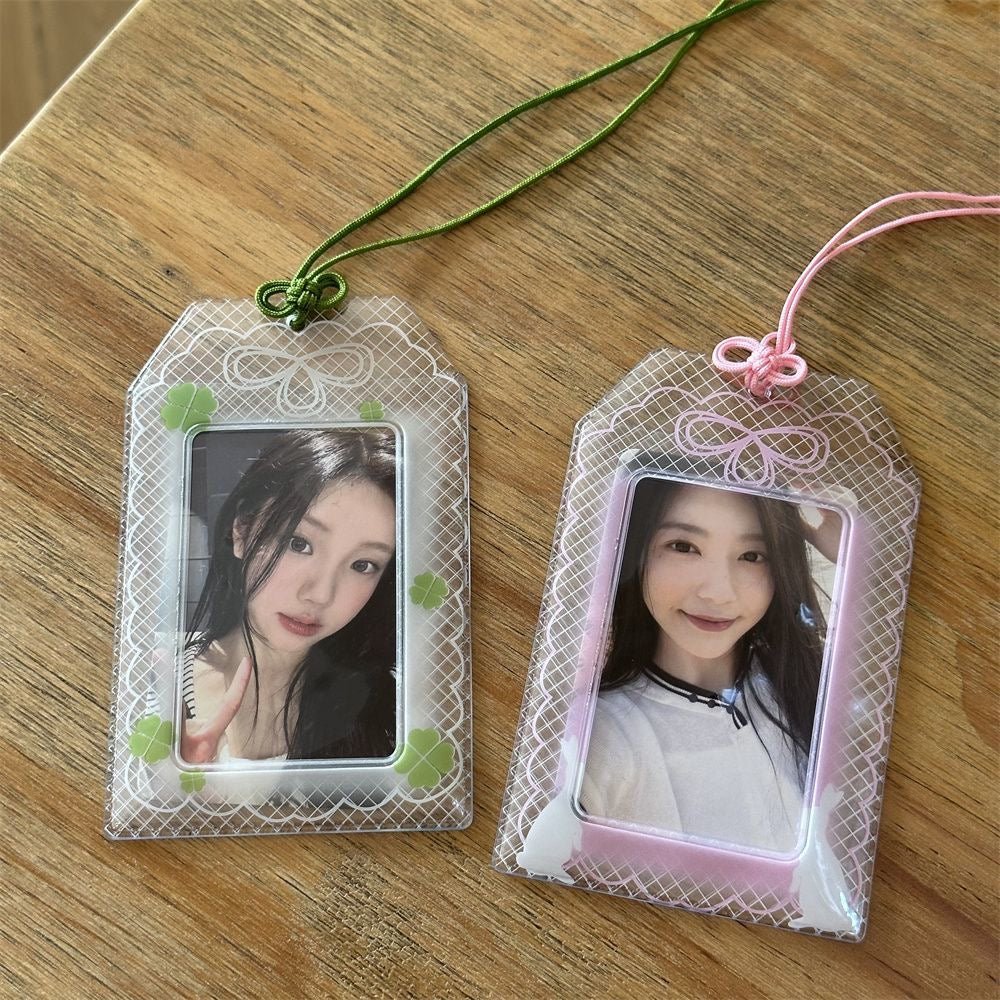 Cute Lucky Clover Bunny Amulet Kpop Keychain Photocard Holder - ArtGalleryZen