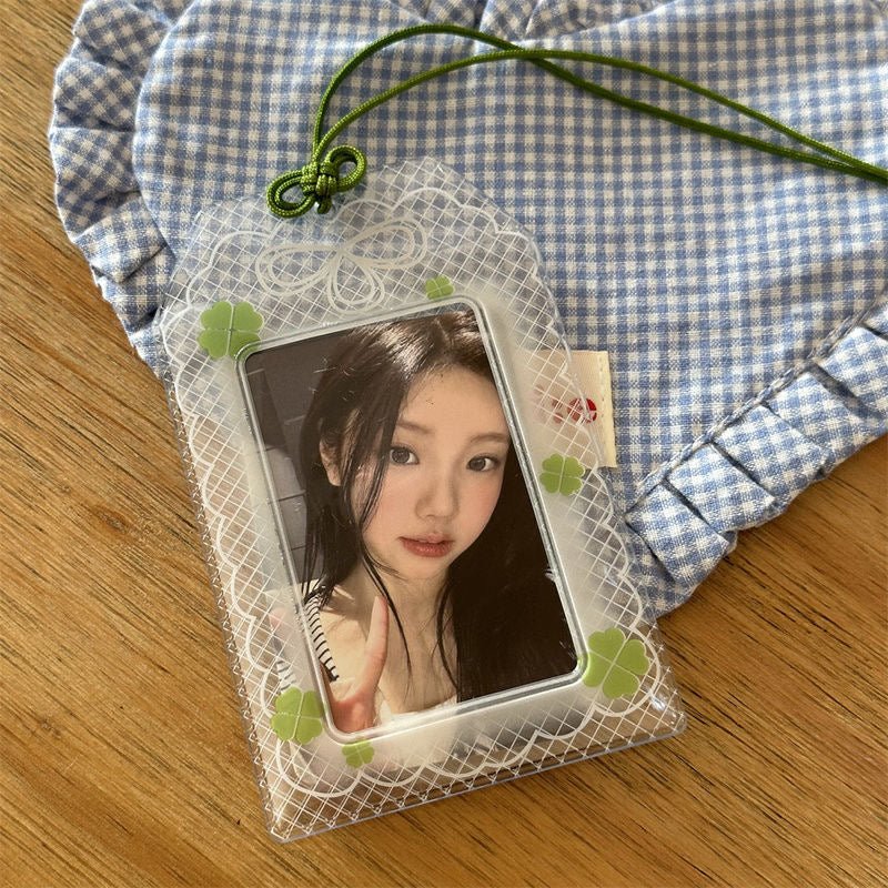 Cute Lucky Clover Bunny Amulet Kpop Keychain Photocard Holder - ArtGalleryZen