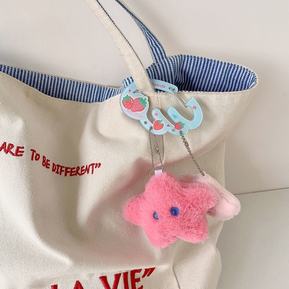 Cute Lucky Clover Strawberry Wing Kpop Acrylic Keychain Carabiner - ArtGalleryZen