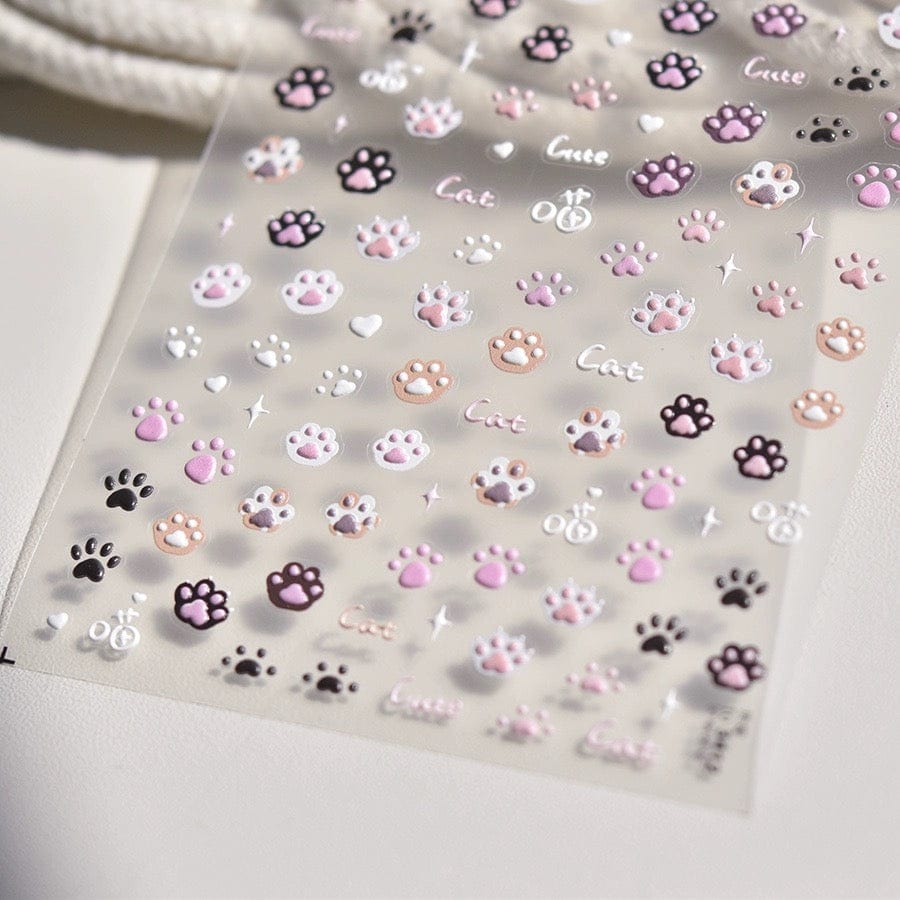 Cute Pink Cat Claw Jelly Nail Art Decoration Stickers DIY Nail Ornament - ArtGalleryZen
