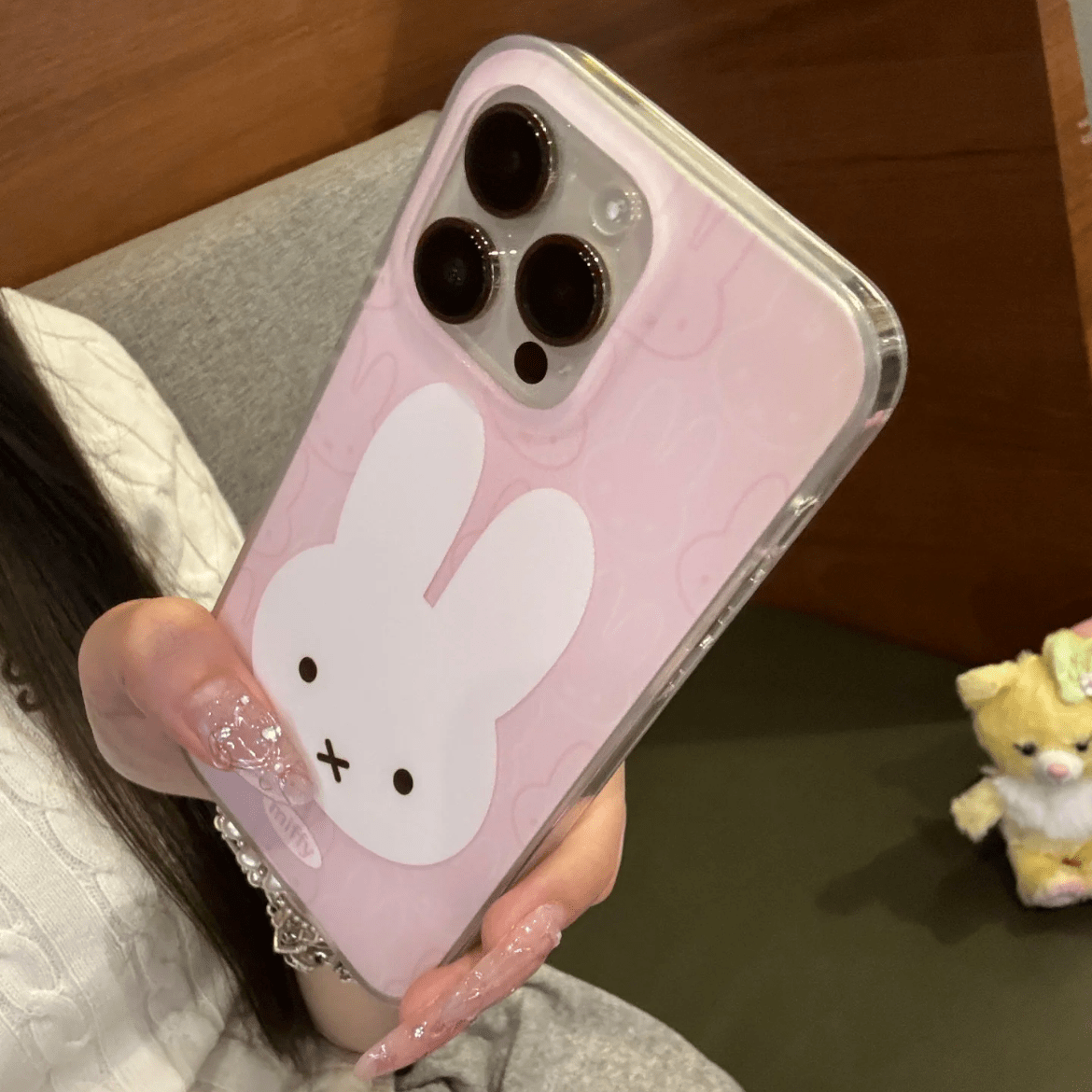Cute Pink Miffy iPhone Case - ArtGalleryZen