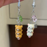 Thumbnail for Cute Rilakkuma Lucky Clover Keychain Phone Strap - ArtGalleryZen
