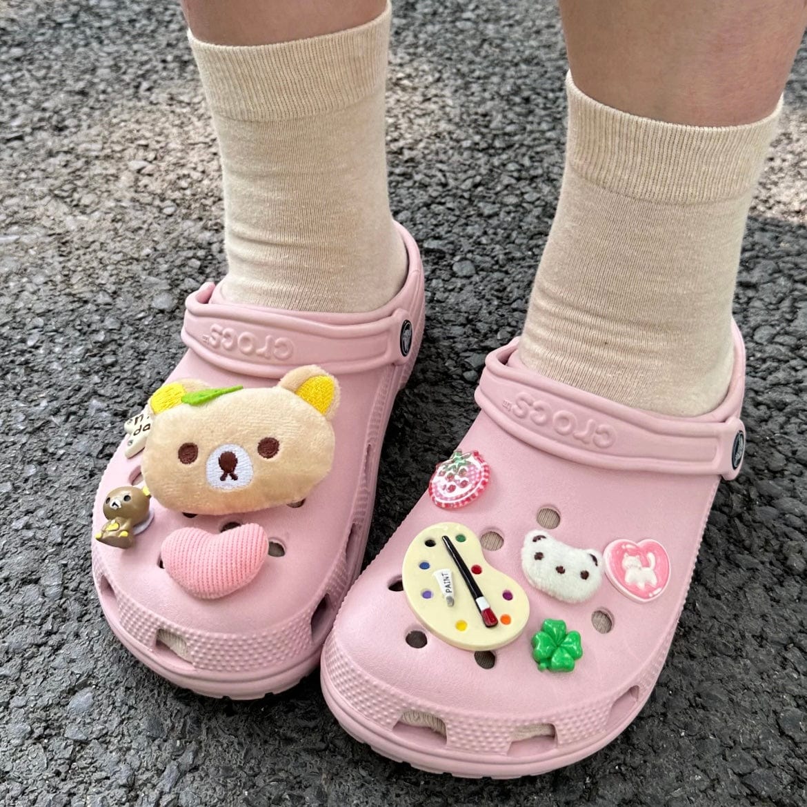 Cute Rilakkuma Lucky Clover Sandals Decoration Shoe Charms - ArtGalleryZen