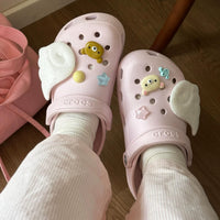 Thumbnail for Cute Rilakkuma Plush Wings Sandals Decoration Shoe Charms - ArtGalleryZen