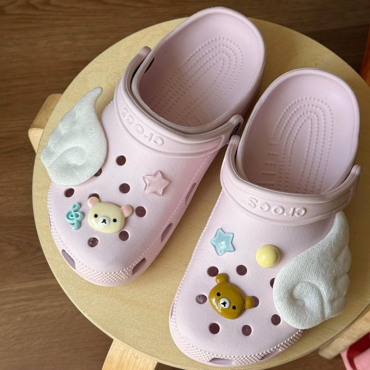 Cute Rilakkuma Plush Wings Sandals Decoration Shoe Charms - ArtGalleryZen