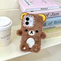 Thumbnail for Cute Scarf Bunny Bear Plush iPhone Case - ArtGalleryZen