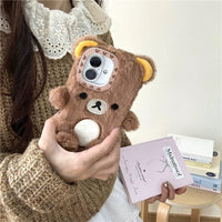 Thumbnail for Cute Scarf Bunny Bear Plush iPhone Case - ArtGalleryZen