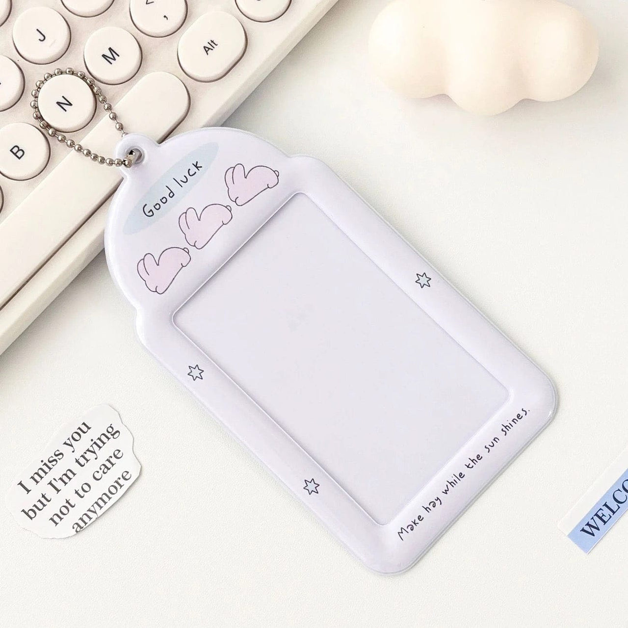 Cute Sheep Bunny Puppy Kitten Kpop Keychain Photocard Holder - ArtGalleryZen