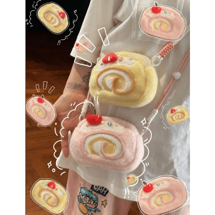 Cute Strawberry Cake Bow Crossbody Bag - ArtGalleryZen