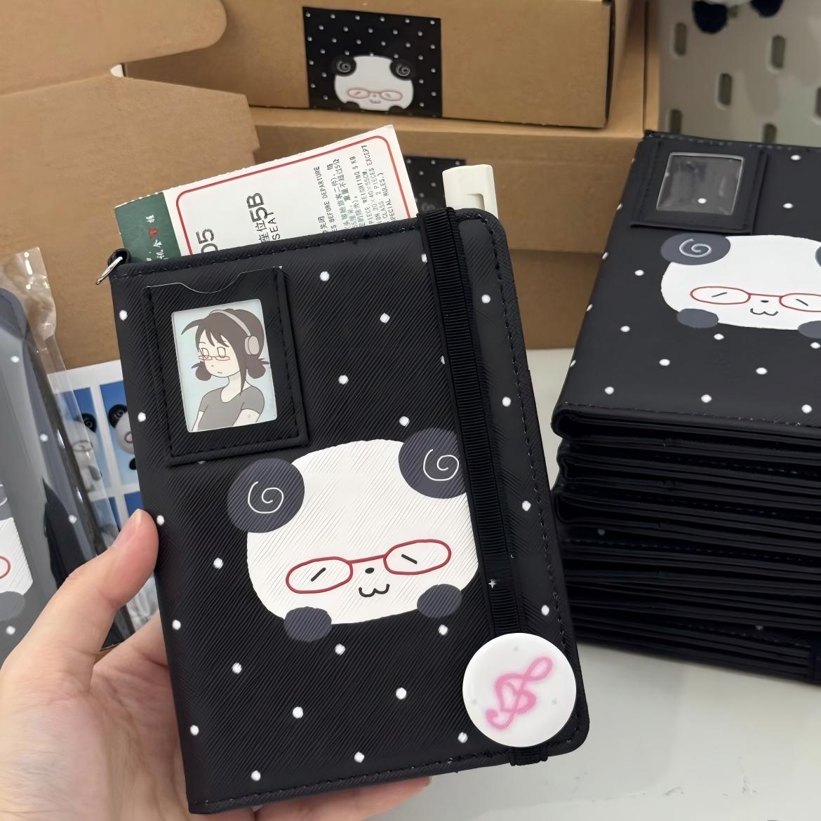 Cute Strawberry Panda Passport Holder Cover - ArtGalleryZen