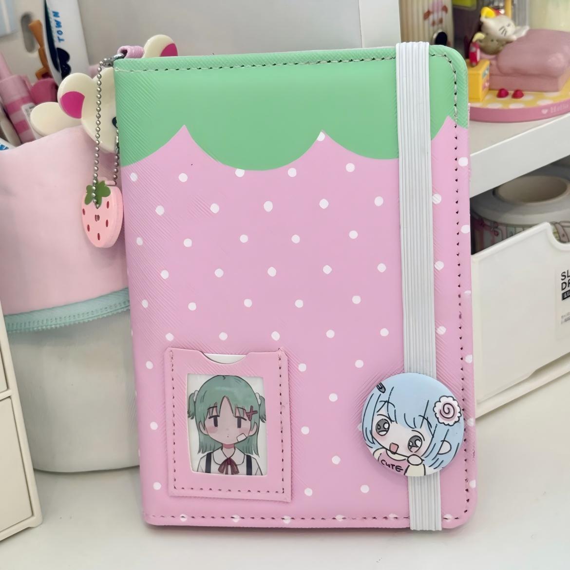 Cute Strawberry Panda Passport Holder Cover - ArtGalleryZen