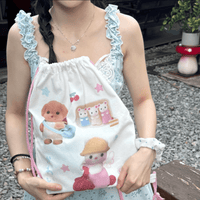 Thumbnail for Cute Sylvanian Families Drawstring Backpack - ArtGalleryZen
