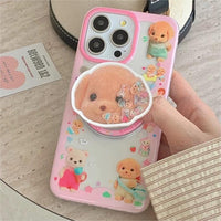 Thumbnail for Cute Sylvanian Families Puppy Shaker Magnetic Stand iPhone Case - ArtGalleryZen