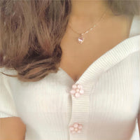 Thumbnail for CZ Inlaid Crystal Heart Pendant Necklace - ArtGalleryZen