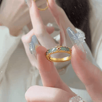 Thumbnail for CZ Inlaid Enamel English Floral Ring - ArtGalleryZen