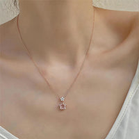 Thumbnail for Dainty CZ Inlaid Crystal Cherry Blossom Necklace - ArtGalleryZen