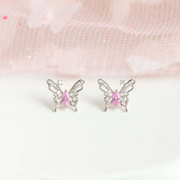 Thumbnail for Dainty CZ Inlaid Hollowed-out Butterfly Earrings - ArtGalleryZen
