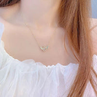 Thumbnail for Dainty CZ Inlaid Rolling Crystal Angel Wings Necklace - ArtGalleryZen
