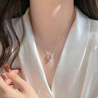 Thumbnail for Dainty CZ Inlaid Turquoise Moon Phase Star Necklace - ArtGalleryZen
