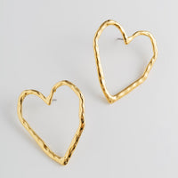 Thumbnail for Dainty Geometric Hollow Heart Stud Earrings - ArtGalleryZen