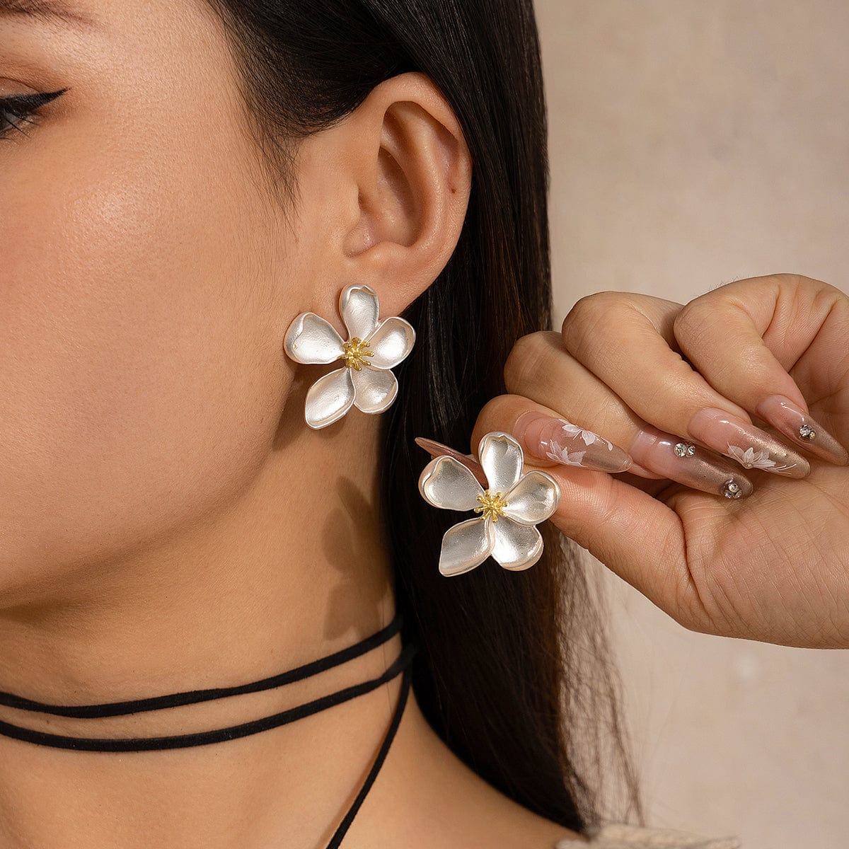 Dainty Gold Silver Plated Flower Stud Earrings - ArtGalleryZen